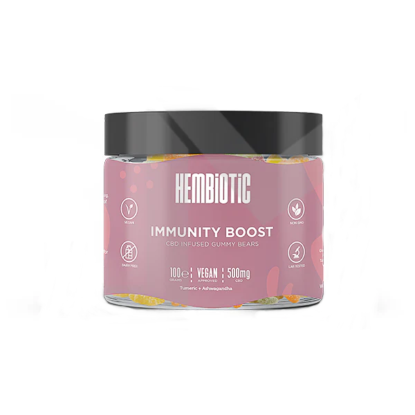 Hembiotic 500mg Functional CBD Gummy Bears - 100g - Immunity Boost