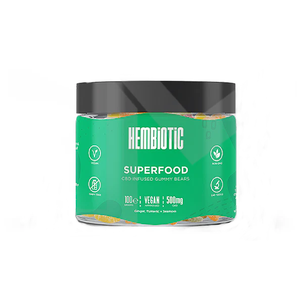 Hembiotic 500mg Functional CBD Gummy Bears - 100g - Superfood